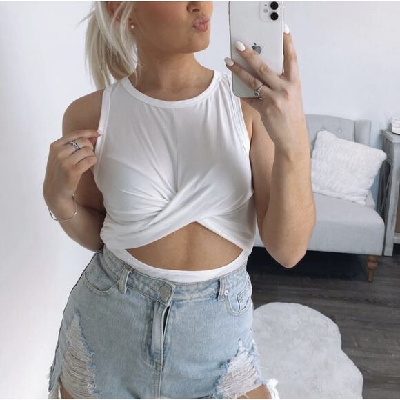 NWT Rylee Ann's women's white thong clasp bodysuit with cutout made in USA - Picture 10 of 10